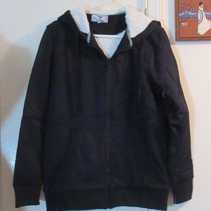 NEW Men's Large Black Q-ACTIVE Lined Jacket. with Hood